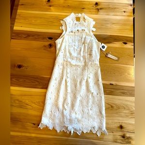 White floral lace dress